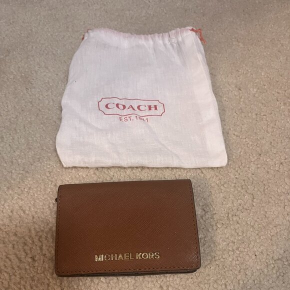 EUC Michael Kors Jet Set Bifold Slim MD Wallet Caramel Brown - Picture 1 of 5